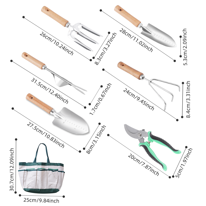 7-Piece Premium Gardening Tool Set with Storage Bag