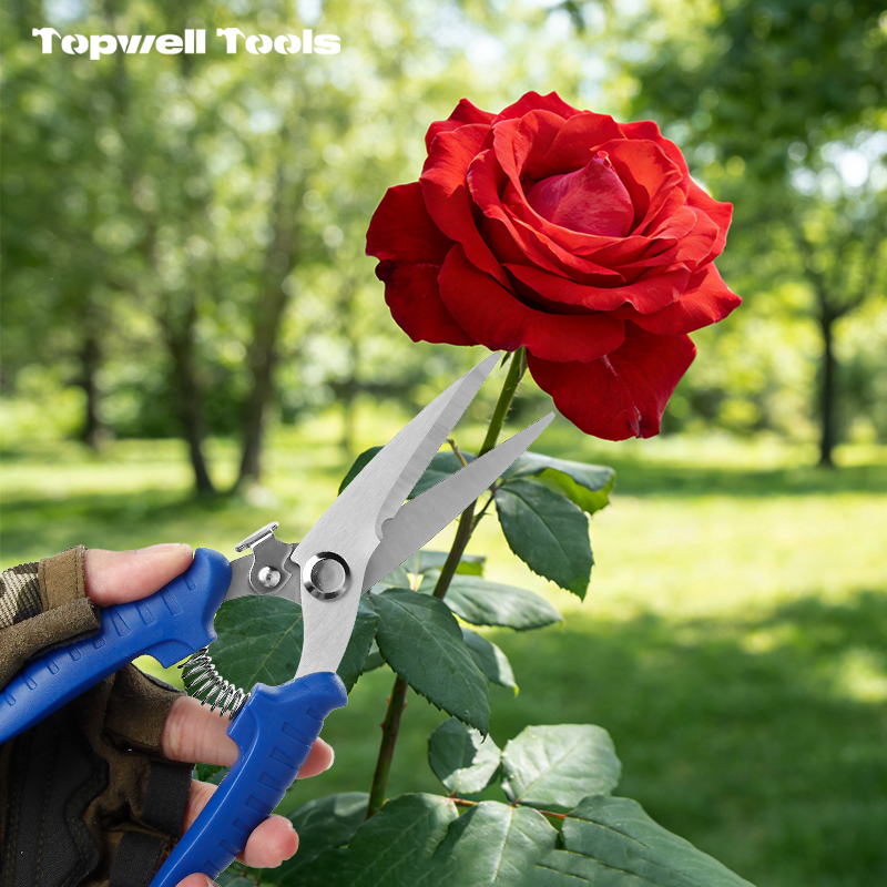 Industrial-Grade 3.0 Stock Pruning Shears Stainless Steel Smooth Edge for Household Fruit Picking Gardening Flower DIY