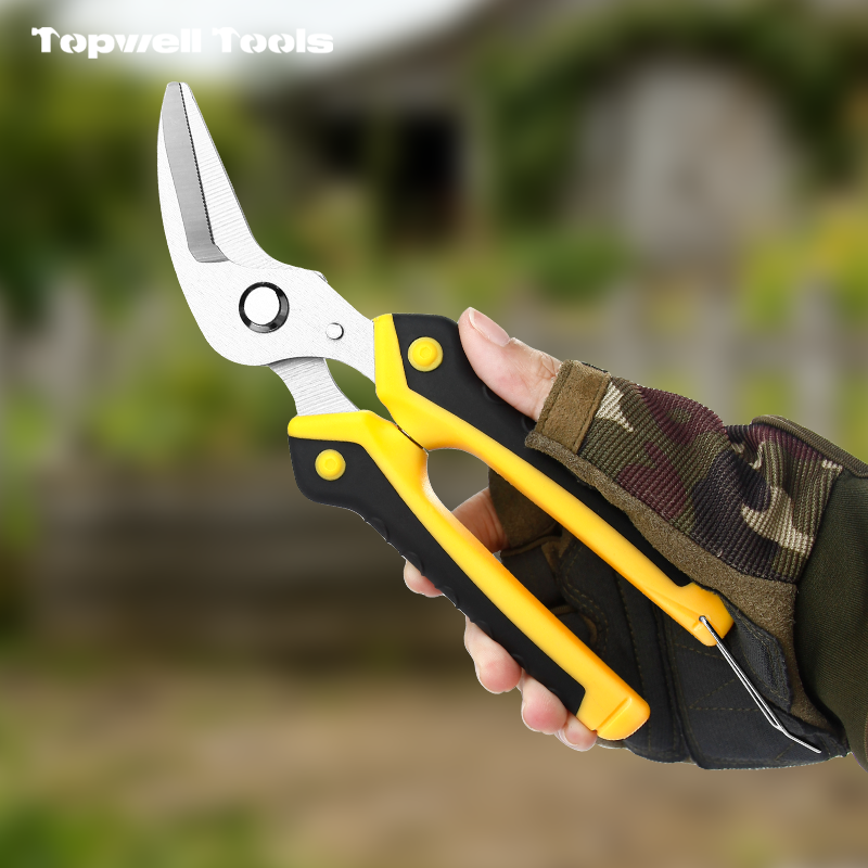 8.07" Heavy-Duty Bypass Pruning Shears - Stainless Steel Garden