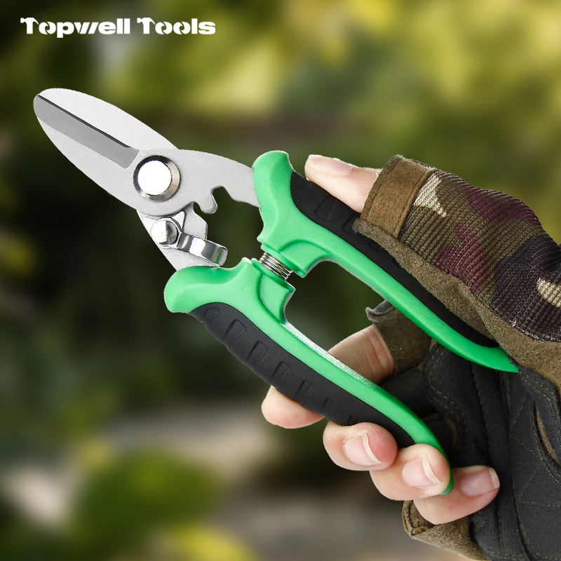 6.3-Inch Compact Heavy Duty Utility Shears - Stainless Steel Sharp Tip Snips 