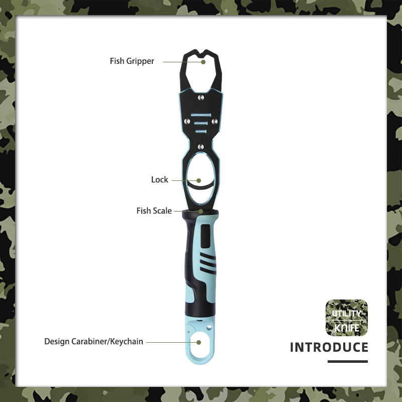 Professional Fish Lip Gripper with Built-in Weight Scale - Heavy Duty Aluminum Fishing Grabber Tool