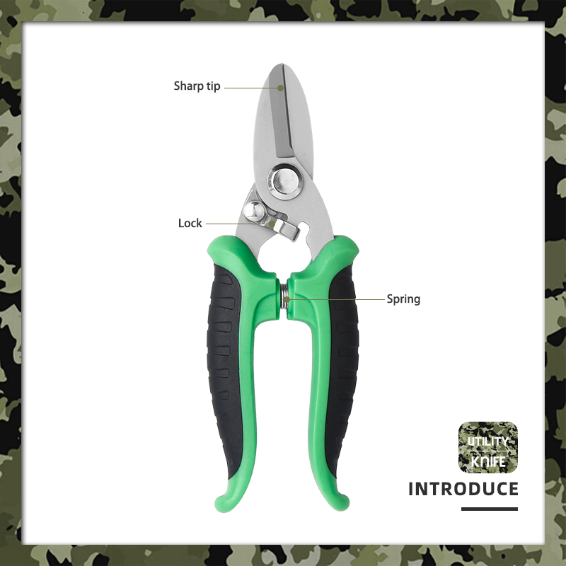 6.3-Inch Compact Heavy Duty Utility Shears - Stainless Steel Sharp Tip Snips 