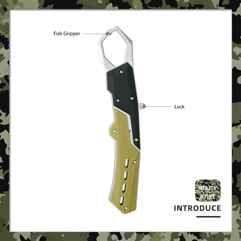  Tactical Foldable Fish Lip Gripper - Heavy Duty Aluminum Fishing Grabber 