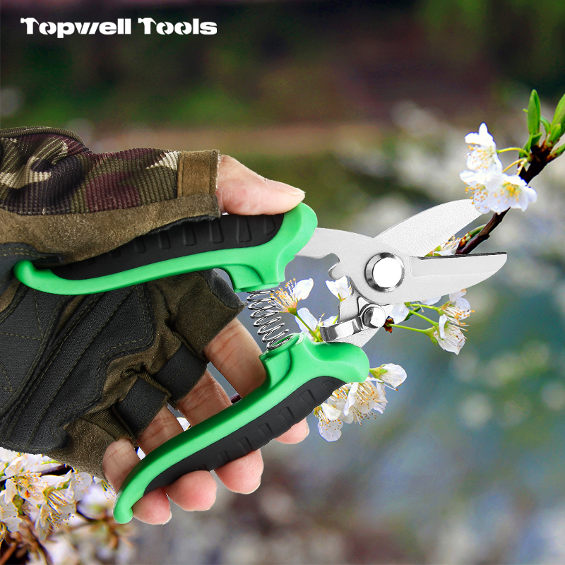 6.3-Inch Compact Heavy Duty Utility Shears - Stainless Steel Sharp Tip Snips 