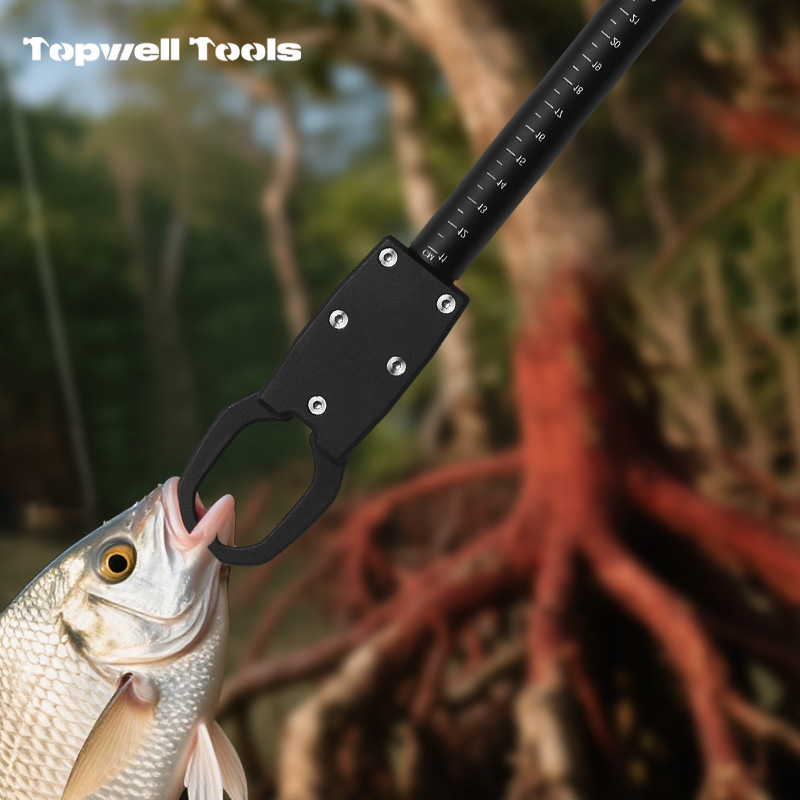 Professional 3-in-1 Fishing Lip Gripper with Built-in Weight Scale & Measuring Ruler