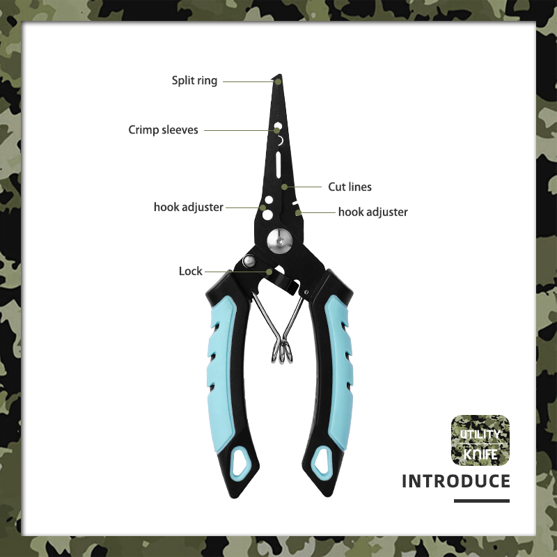 3-in-1 Professional Fishing Pliers & Multi-tool, Stainless Steel Split Ring Tool with Line Cutter