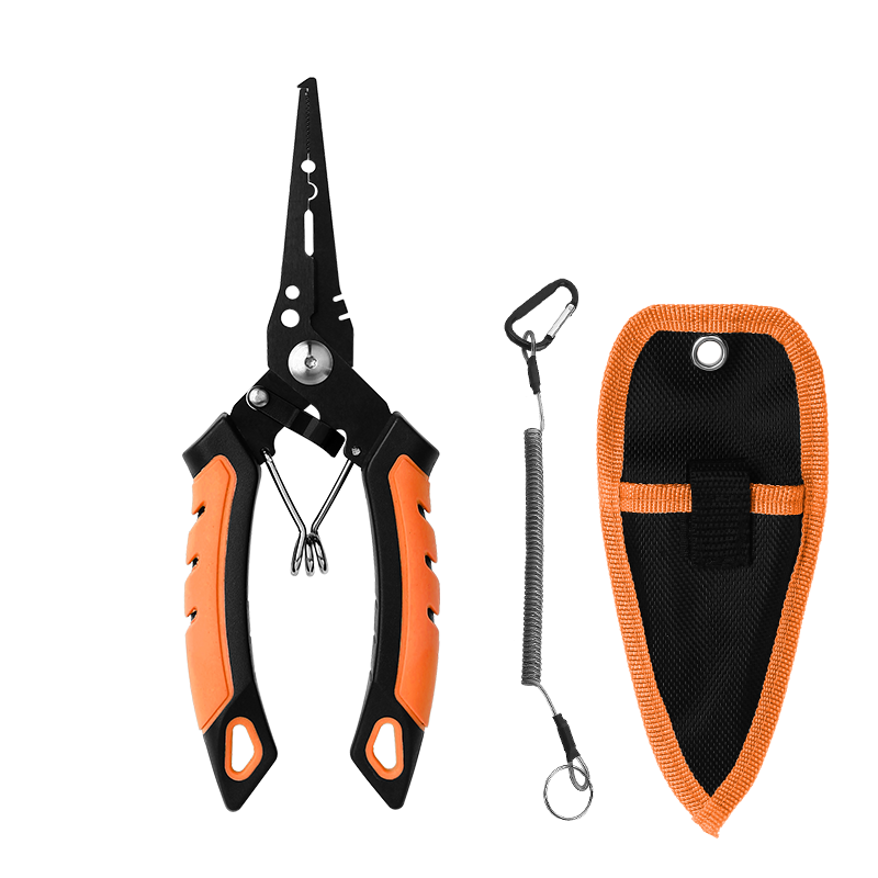 3-in-1 Professional Fishing Pliers & Multi-tool, Stainless Steel Split Ring Tool with Line Cutter
