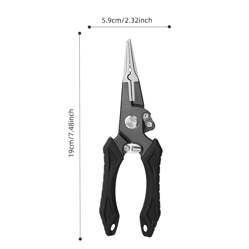 Aluminum Fishing Pliers with Tungsten Carbide Line Cutters - Split Ring Tool