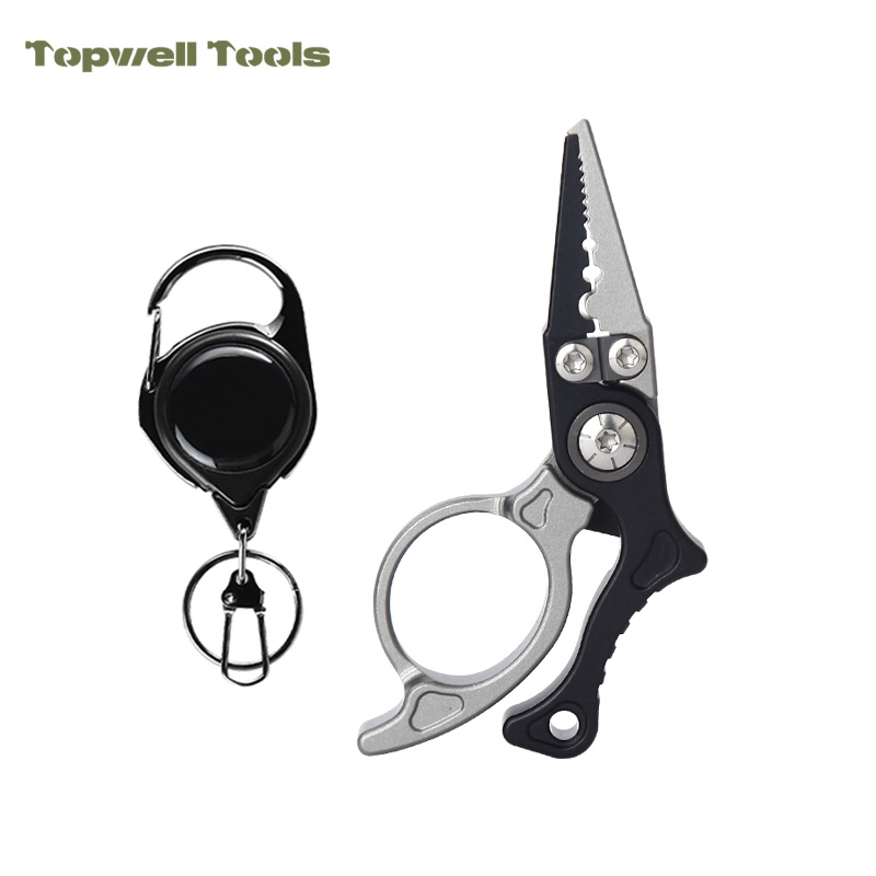 Ergonomic Aluminum Fishing Pliers with Finger Ring Grip - Split Ring Tool