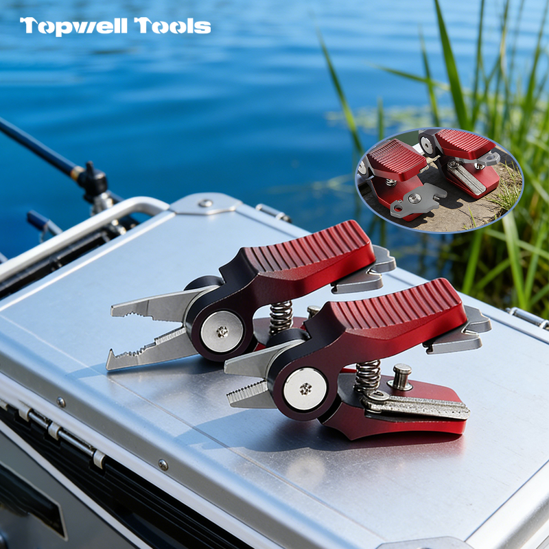 Professional Fishing Pliers & Compact Multi-Tool Combo - Aluminum Split Ring Tool 
