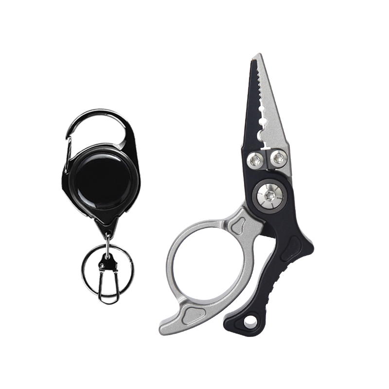 Ergonomic Aluminum Fishing Pliers with Finger Ring Grip - Split Ring Tool