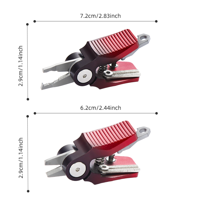 Professional Fishing Pliers & Compact Multi-Tool Combo - Aluminum Split Ring Tool 