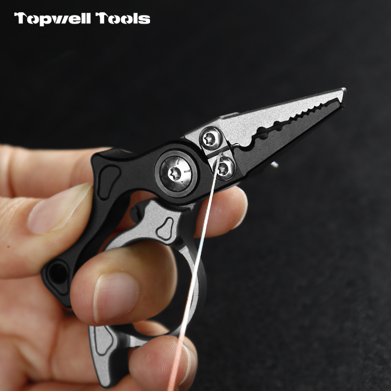 Ergonomic Aluminum Fishing Pliers with Finger Ring Grip - Split Ring Tool