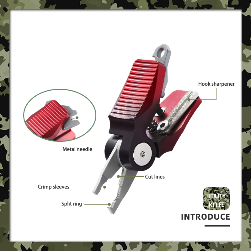 Professional Fishing Pliers & Compact Multi-Tool Combo - Aluminum Split Ring Tool 