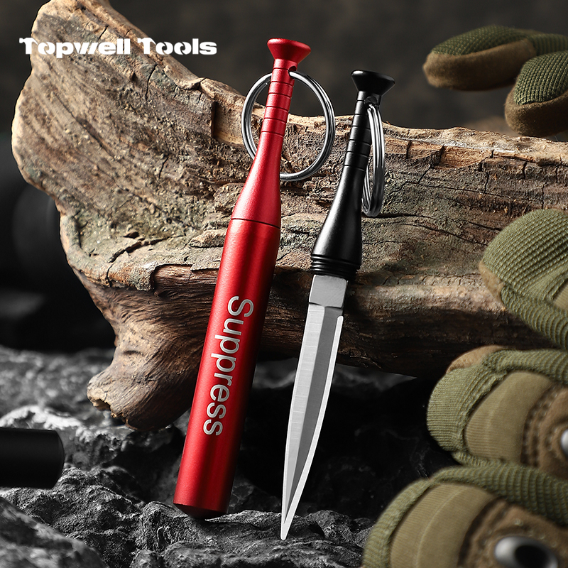 Aluminum Alloy Double-edged Blade Portable Lightweight Easy Carry Mini Outdoor Pocket Baseball Knife for Camping Survival