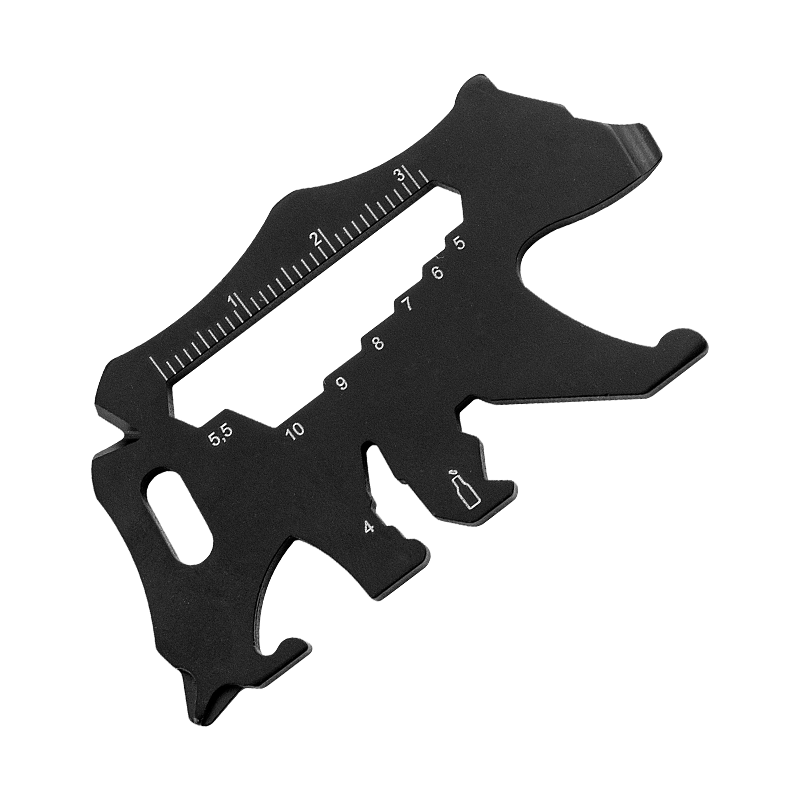 14-in-1 Bear-Shaped Pocket Multitool, Stainless Steel Survival Tool Card with Hex Wrenches