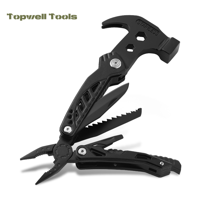Topwell Tools 12-in-1 Multi-Tool Hammer, Heavy Duty Stainless Steel Survival Gear