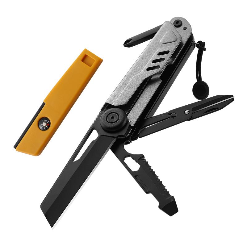 22-in-1 Tactical Multitool with 9-Piece Bit Set - Outdoor Survival Knife