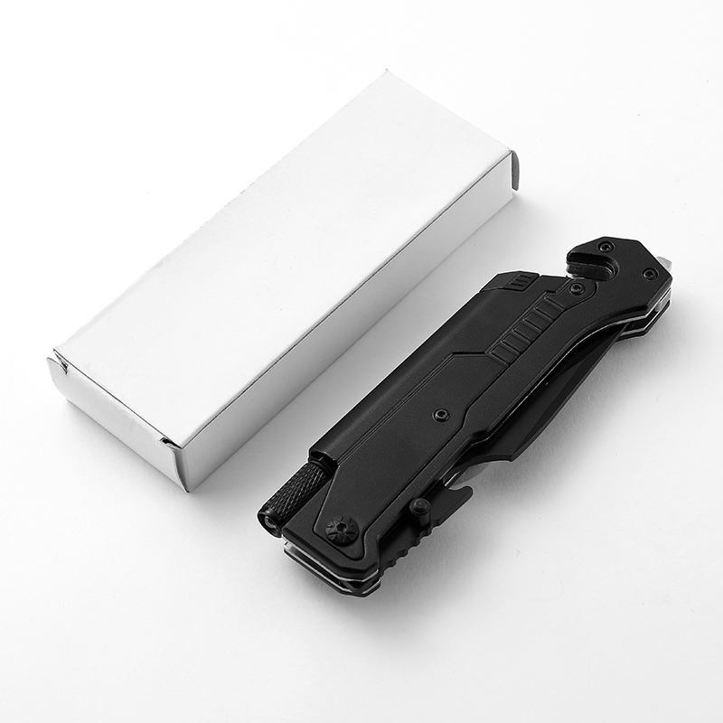  3 in 1 Stainless Steel Black Portable Folding Hunting Knife