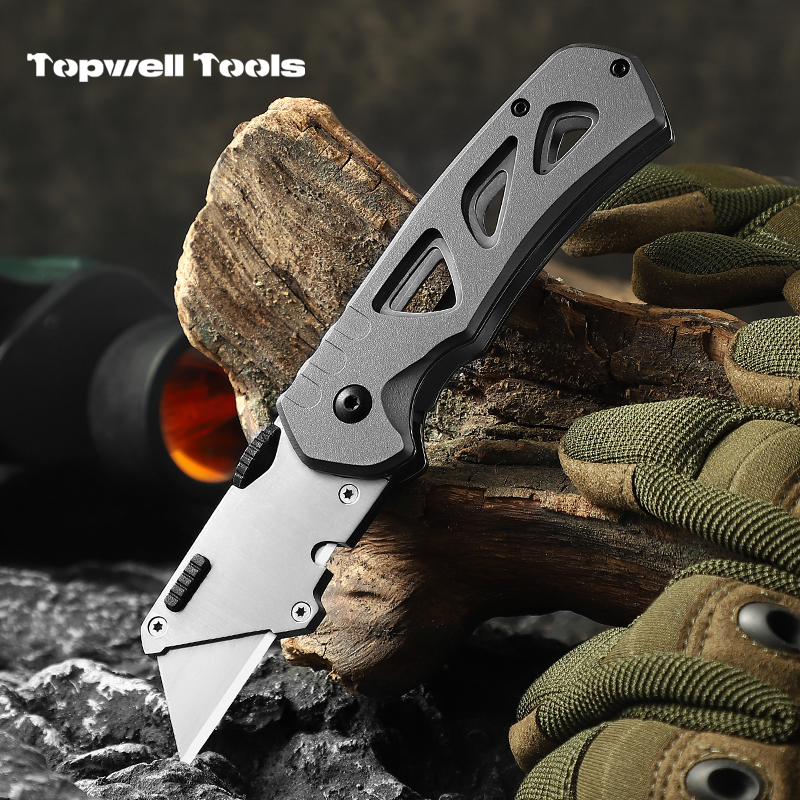 Stainless Steel Folding Utility Knife Slidin