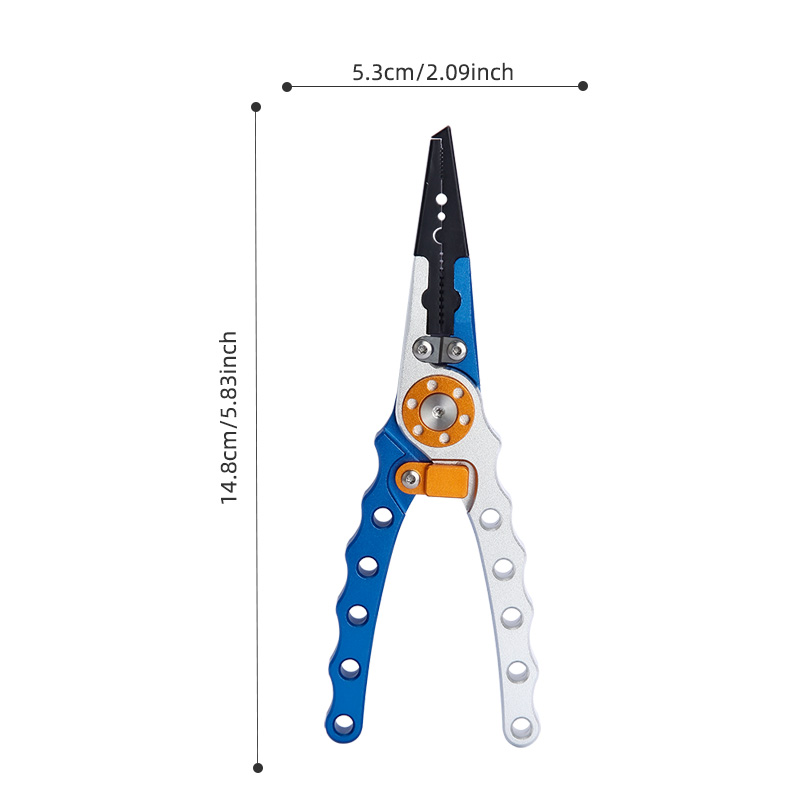  Professional Aluminum Fishing Pliers with Split Ring Tip & Tungsten Carbide Line Cutters 