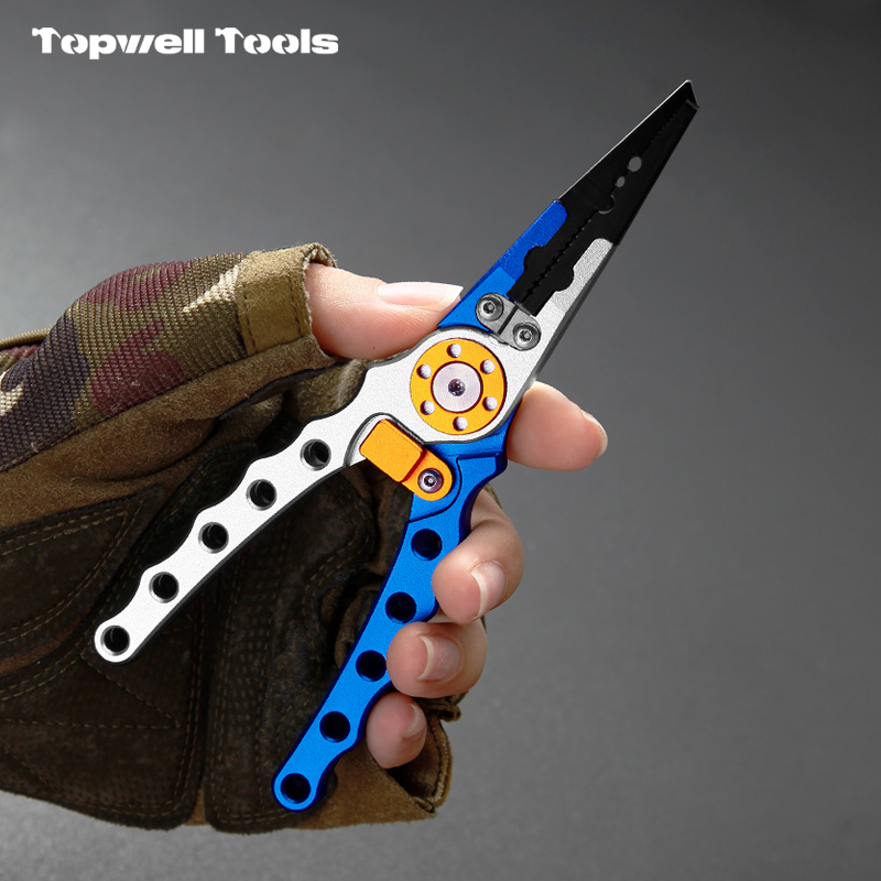  Professional Aluminum Fishing Pliers with Split Ring Tip & Tungsten Carbide Line Cutters 