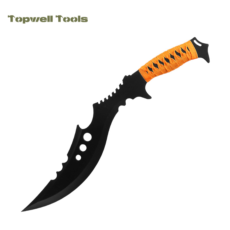 Tactical Fixed Blade Survival Knife - 420 Stainless Steel Full Tang  Curved Blade