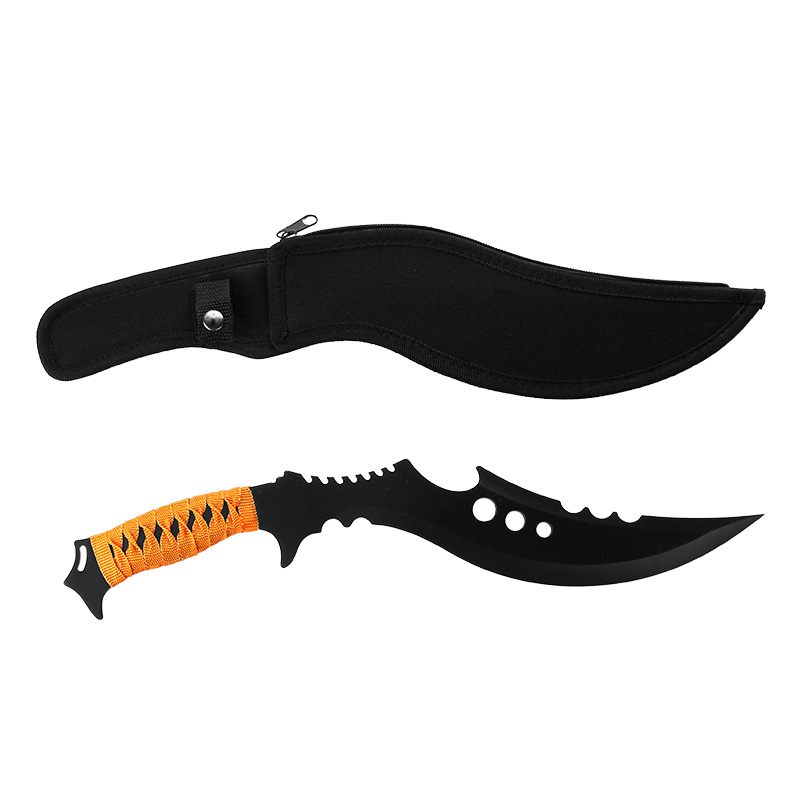 Tactical Fixed Blade Survival Knife - 420 Stainless Steel Full Tang  Curved Blade