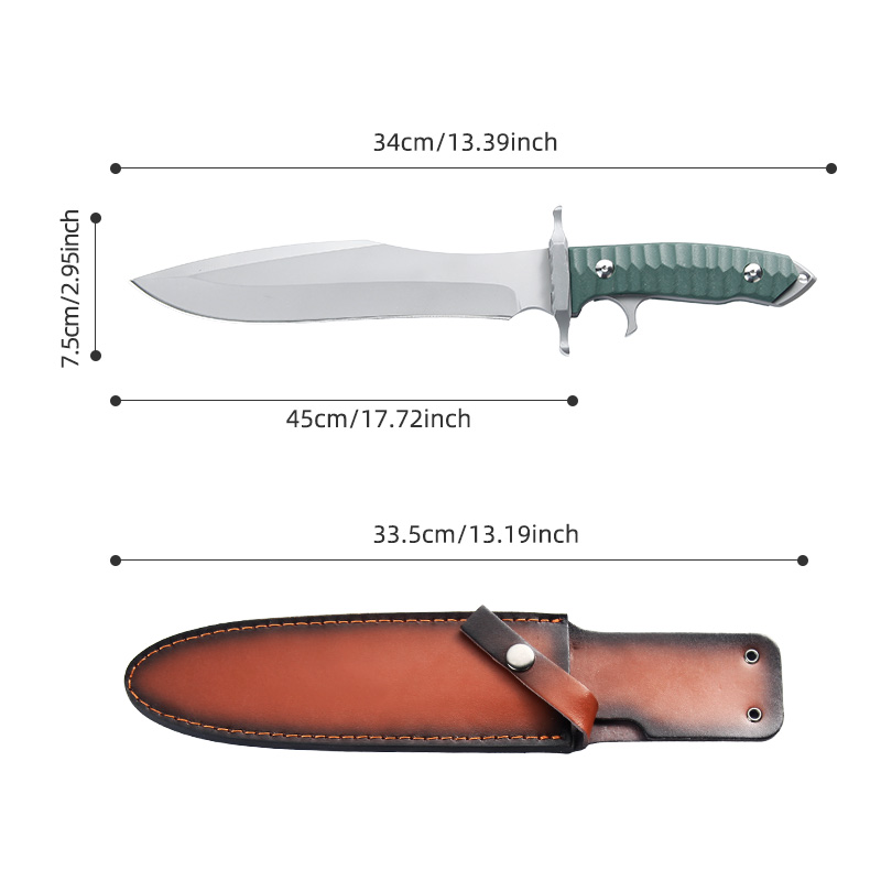 Heavy Duty Hunting Fixed Blade Knife - 420 Stainless Steel Full Tang