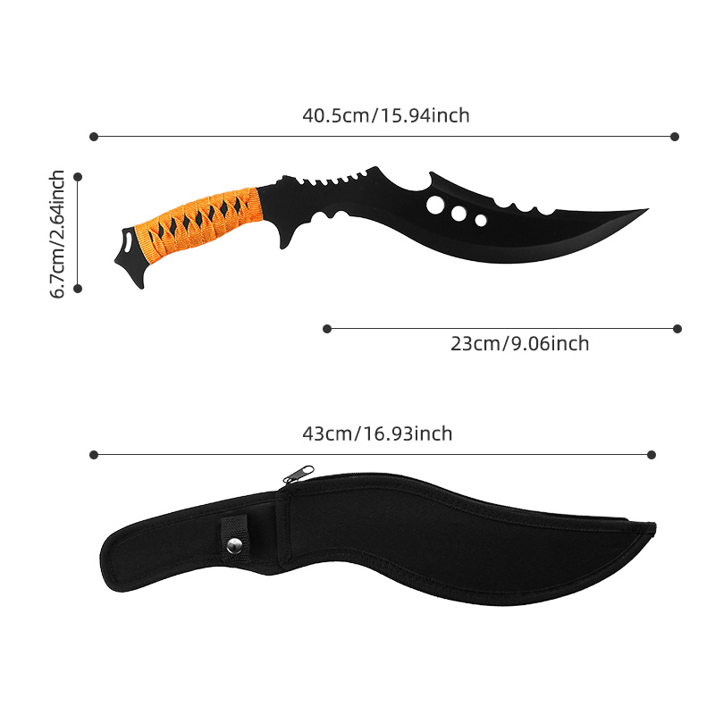 Tactical Fixed Blade Survival Knife - 420 Stainless Steel Full Tang  Curved Blade