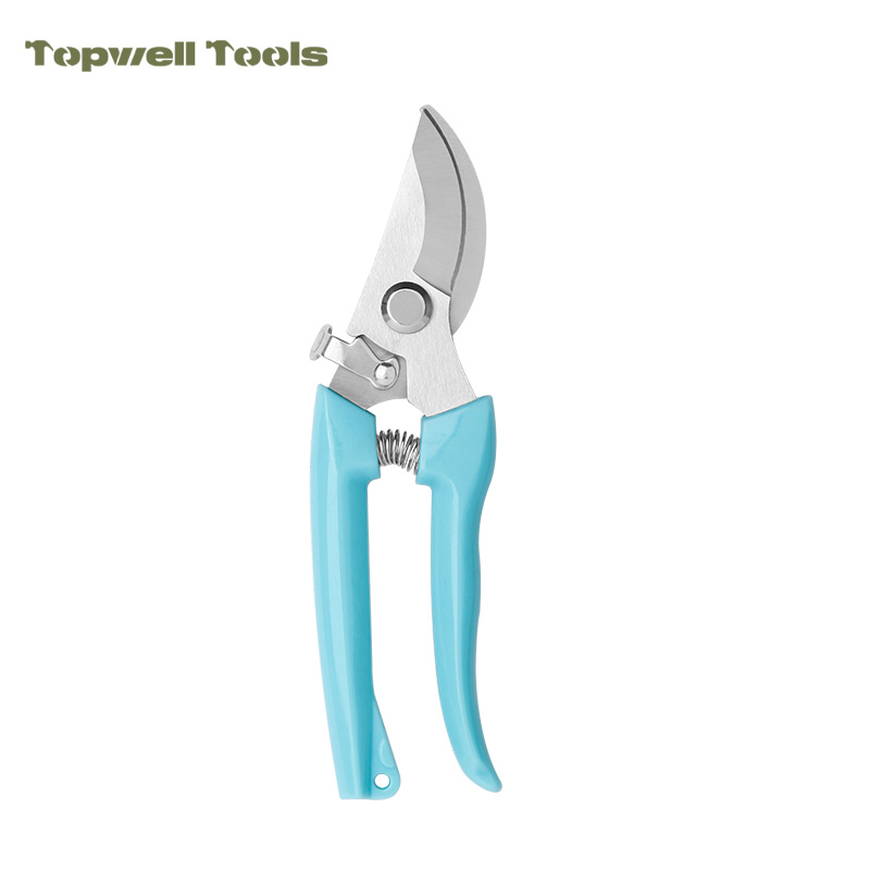 6.93" Light Blue Bypass Pruning Shears - Stainless Steel Gardening