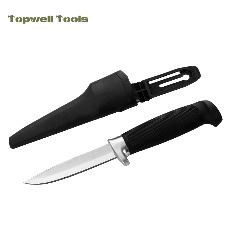 Professional 4" Fixed Blade Fishing Knife with Hard Clip-On Sheath