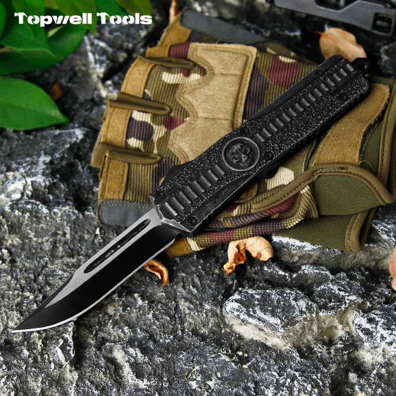 9" Automatic OTF Knife - 420 Stainless Steel Blade with Zinc Alloy Skull Handle & Window Breaker 9" Automatic OTF Knife - 420 Stainless Steel Blade with Zinc Alloy Skull Handle & Window Breaker