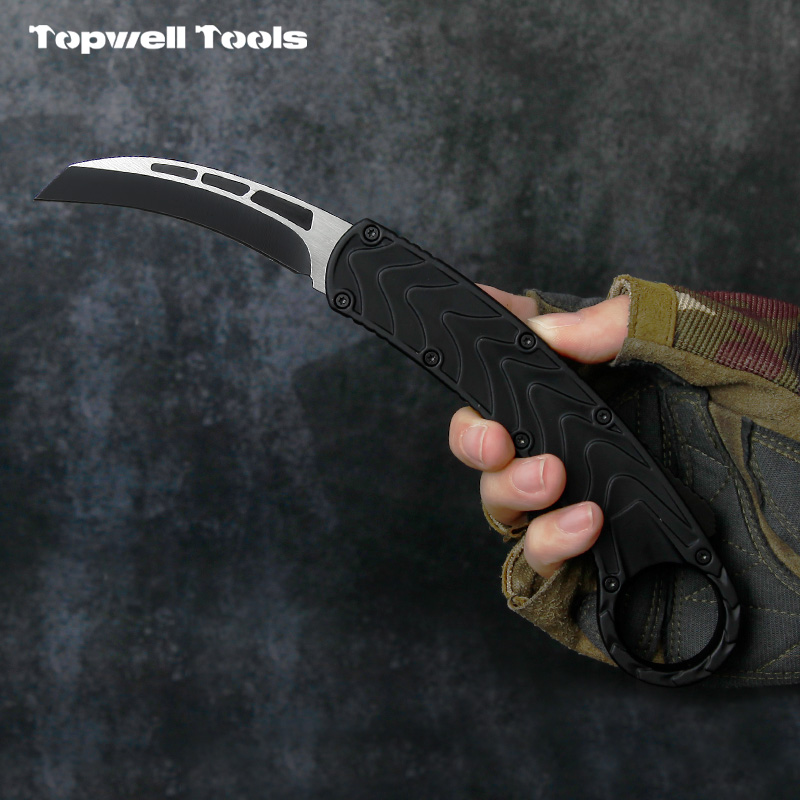Automatic Karambit Knife - 420 Stainless Steel Hawkbill