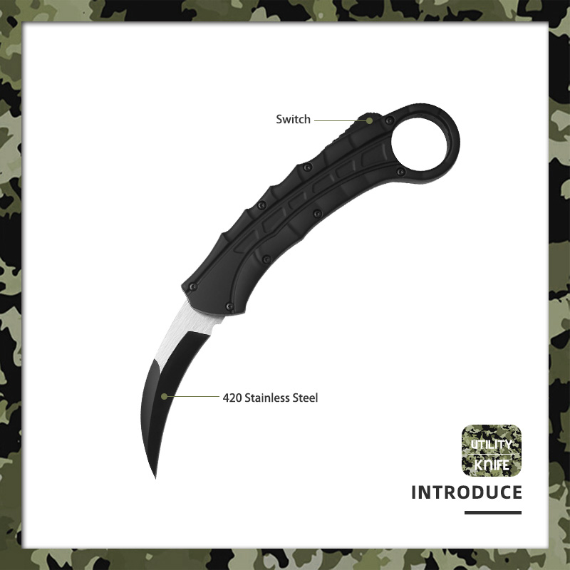 8.58" Automatic Karambit Knife - 420 Stainless Steel Blade with Aluminum Handle 8.58" Automatic Karambit Knife - 420 Stainless Steel Blade with Aluminum Handle