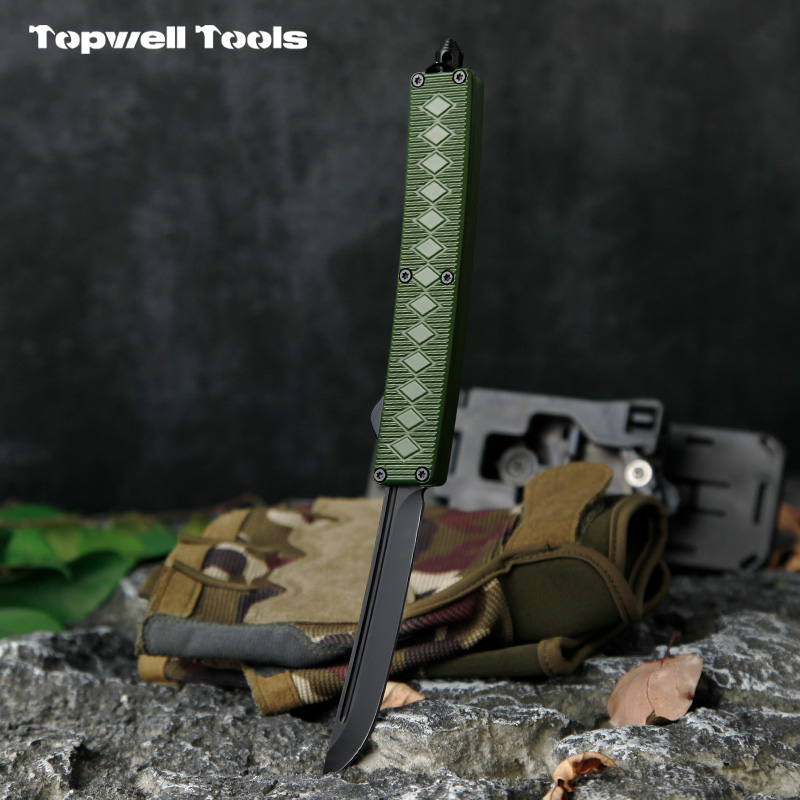 Olive Green Tactical OTF Automatic Knife