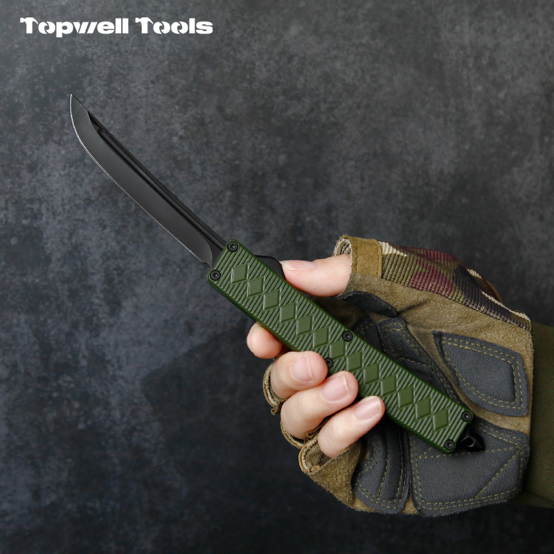 Olive Green Tactical OTF Automatic Knife