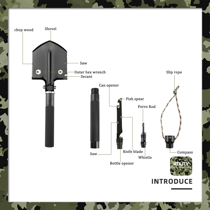 Ultimate Multi-Functional Tactical Survival Shovel