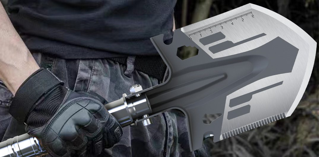 off-road vehicle recovery shovel with d-handle