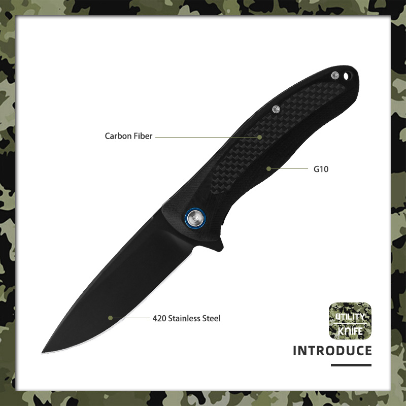G10 and Carbon Fiber Handle &ndash; 420 Stainless Steel Pocket Utility Tool