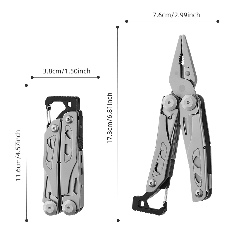 Stainless Steel 10-in-1 Carabiner Multi-Tool Pliers Stainless Steel 10-in-1 Carabiner Multi-Tool Pliers
