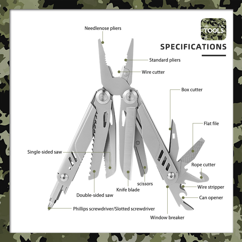 Professional 19-in-1 Stainless Steel Multi-Tool Pliers Professional 19-in-1 Stainless Steel Multi-Tool Pliers