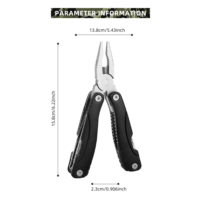 12-in-1 Ergonomic Outdoor Multi-Tool Pliers