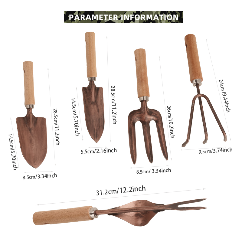 5 Piece Antique Bronze Garden Tool Set 5 Piece Antique Bronze Garden Tool Set