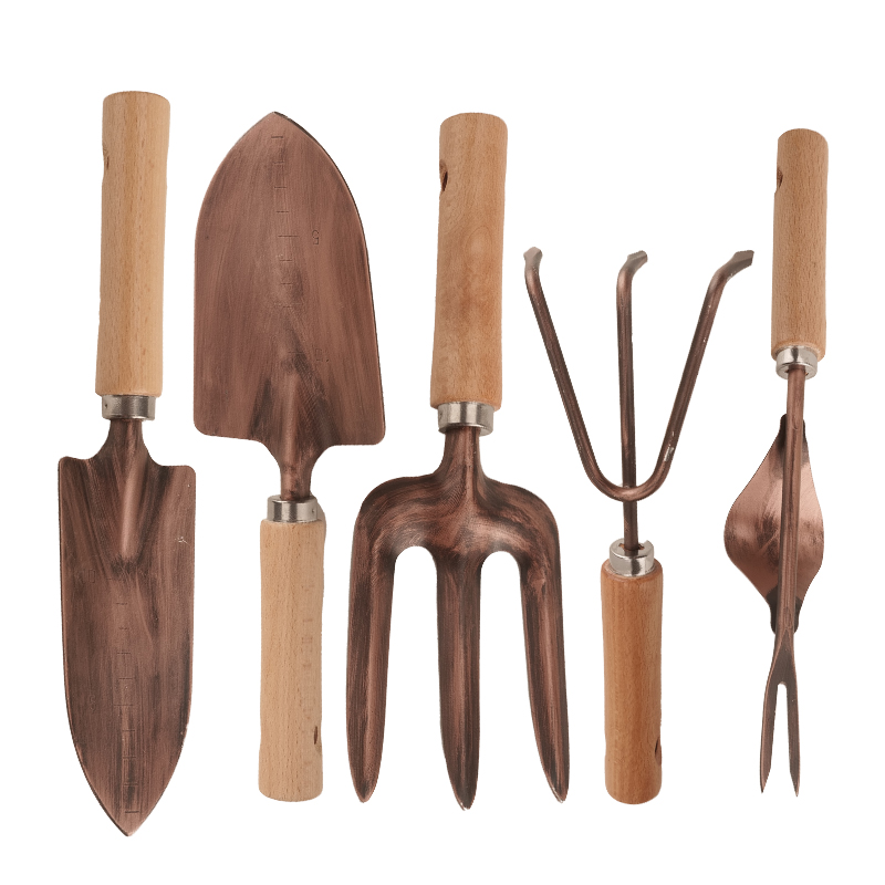 5 Piece Antique Bronze Garden Tool Set