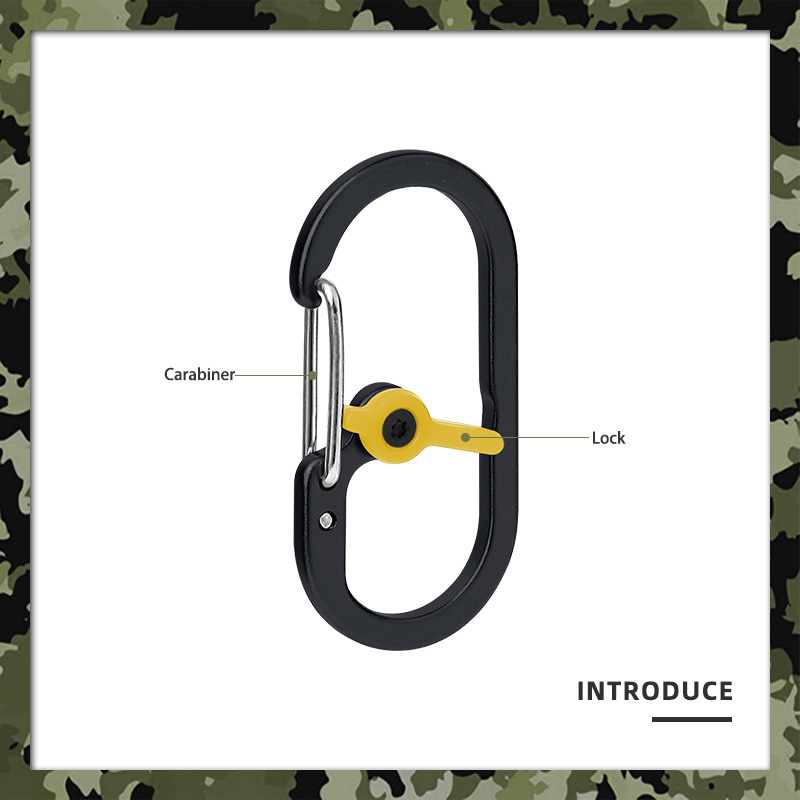 Mini Aluminum Carabiner Clip with Manual Center Lock Mini Aluminum Carabiner Clip with Manual Center Lock