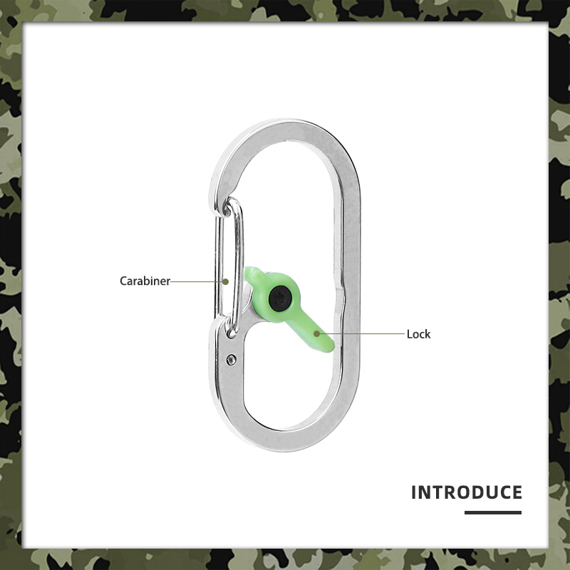 Mini Carabiner Clip with Manual Center Lock, 10.5g Ultra-Lightweight 420 Stainless Steel Gear Clip Mini Carabiner Clip with Manual Center Lock, 10.5g Ultra-Lightweight 420 Stainless Steel Gear Clip