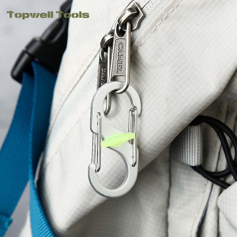 1.97” S-Type Locking Carabiner Clips, Aluminum Alloy Dual Gate Key Ring Clips with Center Lock 1.97” S-Type Locking Carabiner Clips, Aluminum Alloy Dual Gate Key Ring Clips with Center Lock