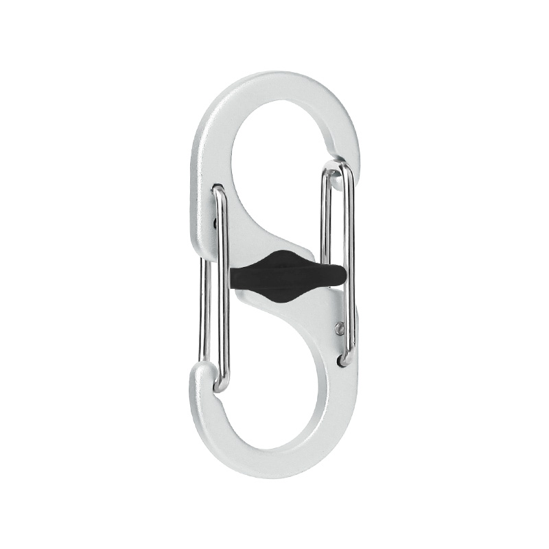 1.97” S-Type Locking Carabiner Clips, Aluminum Alloy Dual Gate Key Ring Clips with Center Lock 1.97” S-Type Locking Carabiner Clips, Aluminum Alloy Dual Gate Key Ring Clips with Center Lock