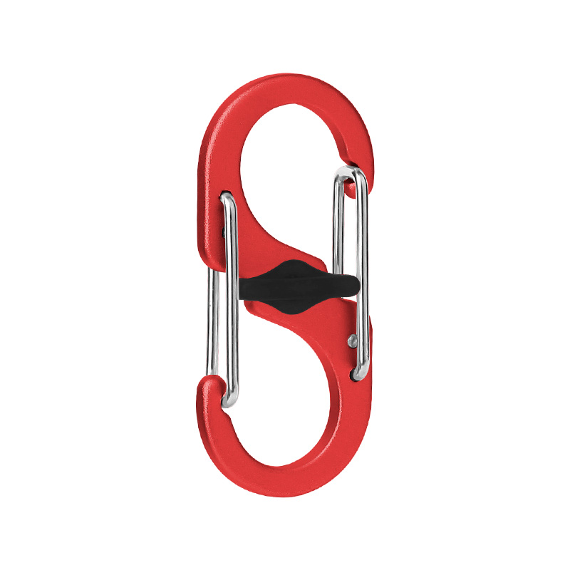 1.97” S-Type Locking Carabiner Clips, Aluminum Alloy Dual Gate Key Ring Clips with Center Lock 1.97” S-Type Locking Carabiner Clips, Aluminum Alloy Dual Gate Key Ring Clips with Center Lock